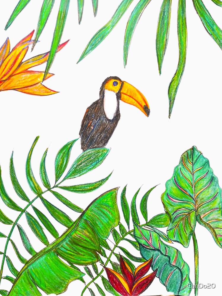 Tropical leaves and flowers by CanDo20