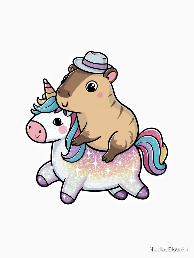 Capybara On Unicorn by NicolasGlowArt