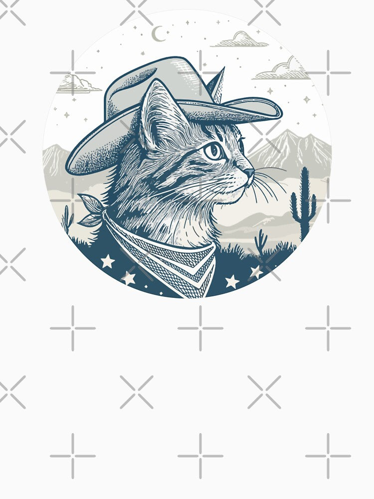 Cowboy Cat Western Desert Art by AtlantiqArt
