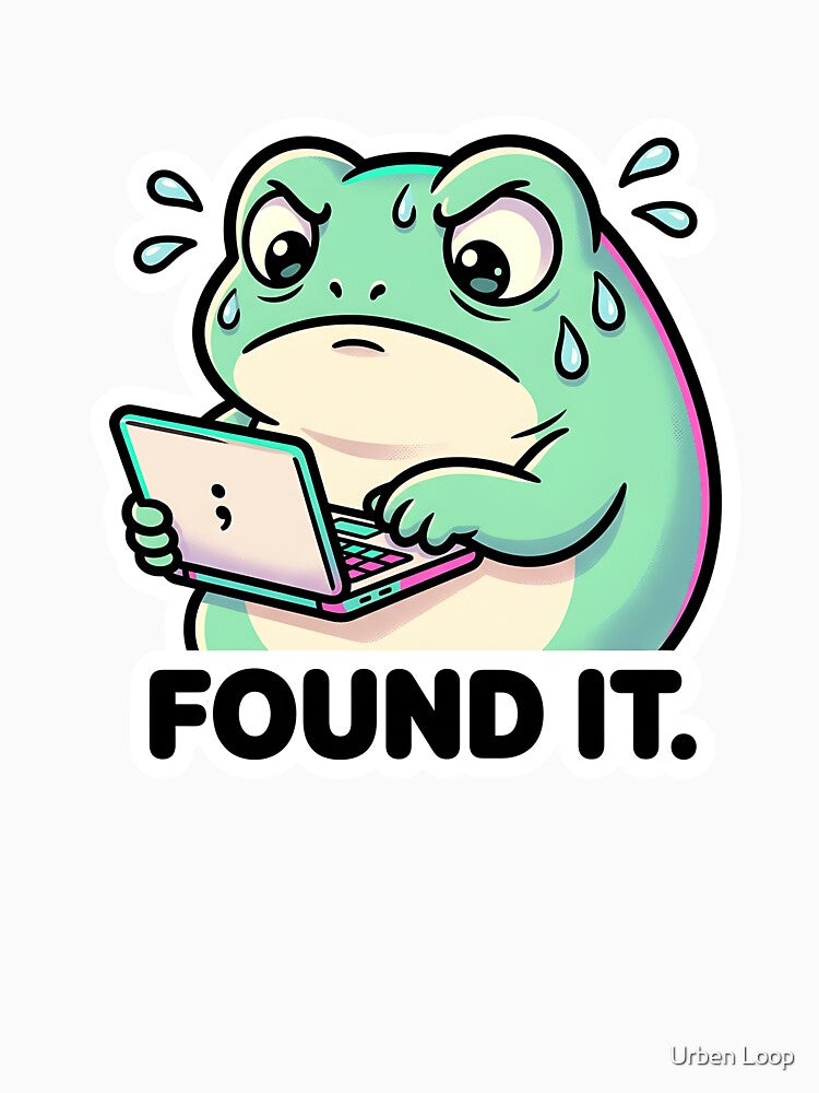Funny Coding Frog Found It Semicolon Programmer Humor by Urben Loop