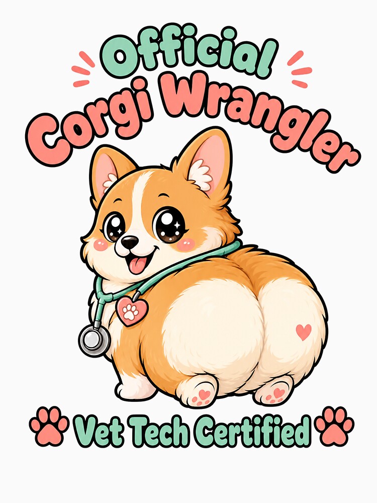 Corgi Vet Tech Certified Wrangler Funny by VisualArtsOasis