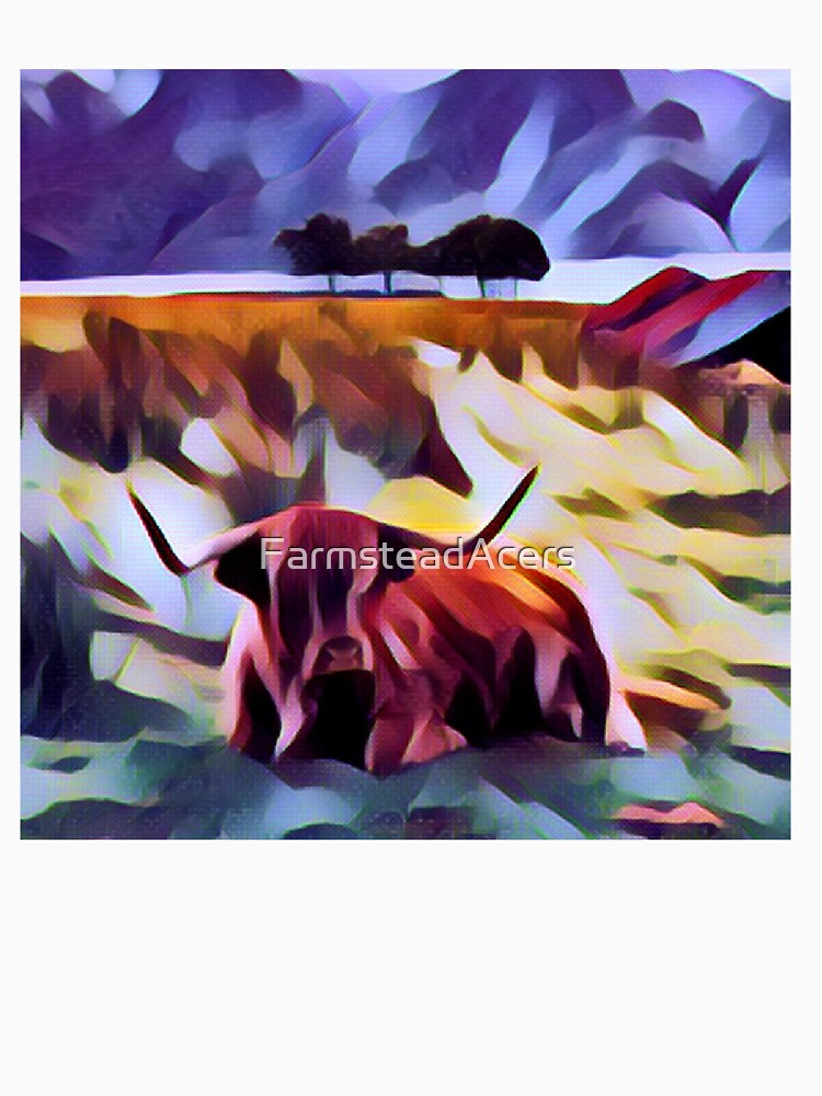 Abstract Highland Cow Artwork by FarmsteadAcers
