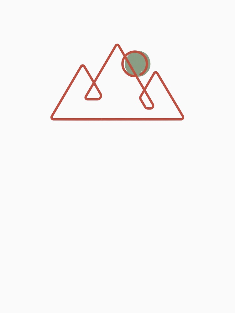 Mountain Sun Minimalist Single Line Art Illustration by Ninjacatoff