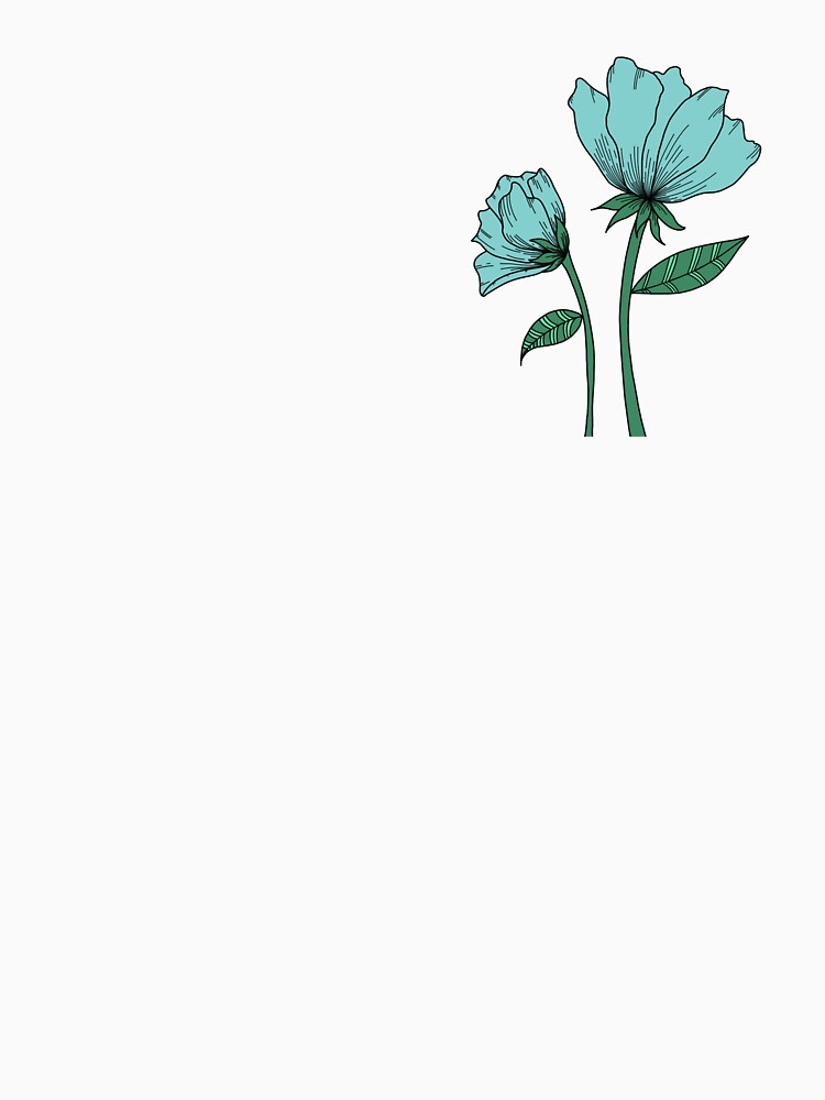 Pretty Blue Flowers - White Background by veridastudio