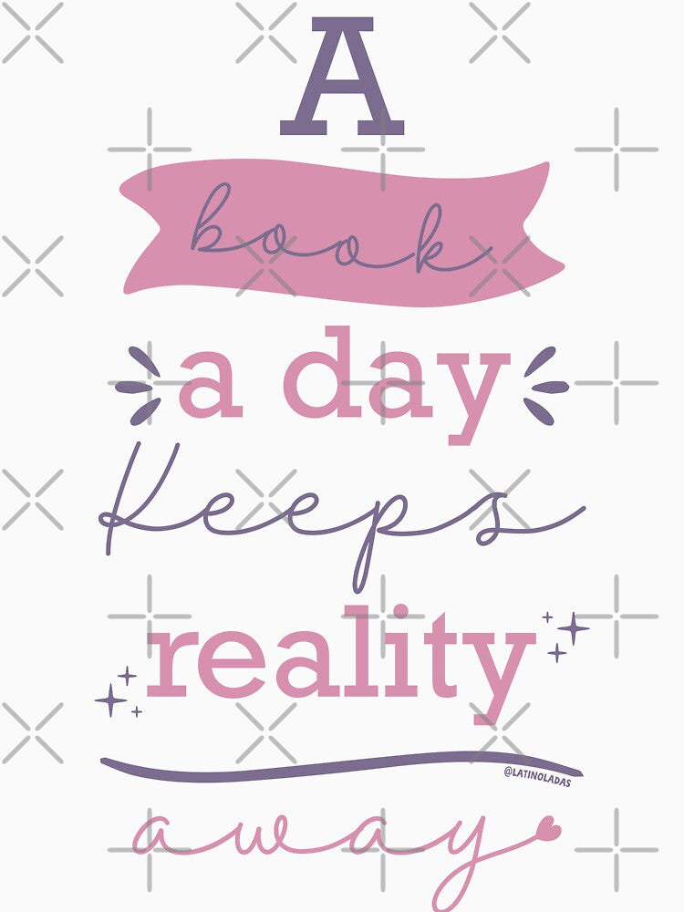 A Book A Day Keeps Reality Away / Pink Purple Bookish Aesthetic Quote For Kindle Girlie Readers Tbr Booktok by Latinoladas