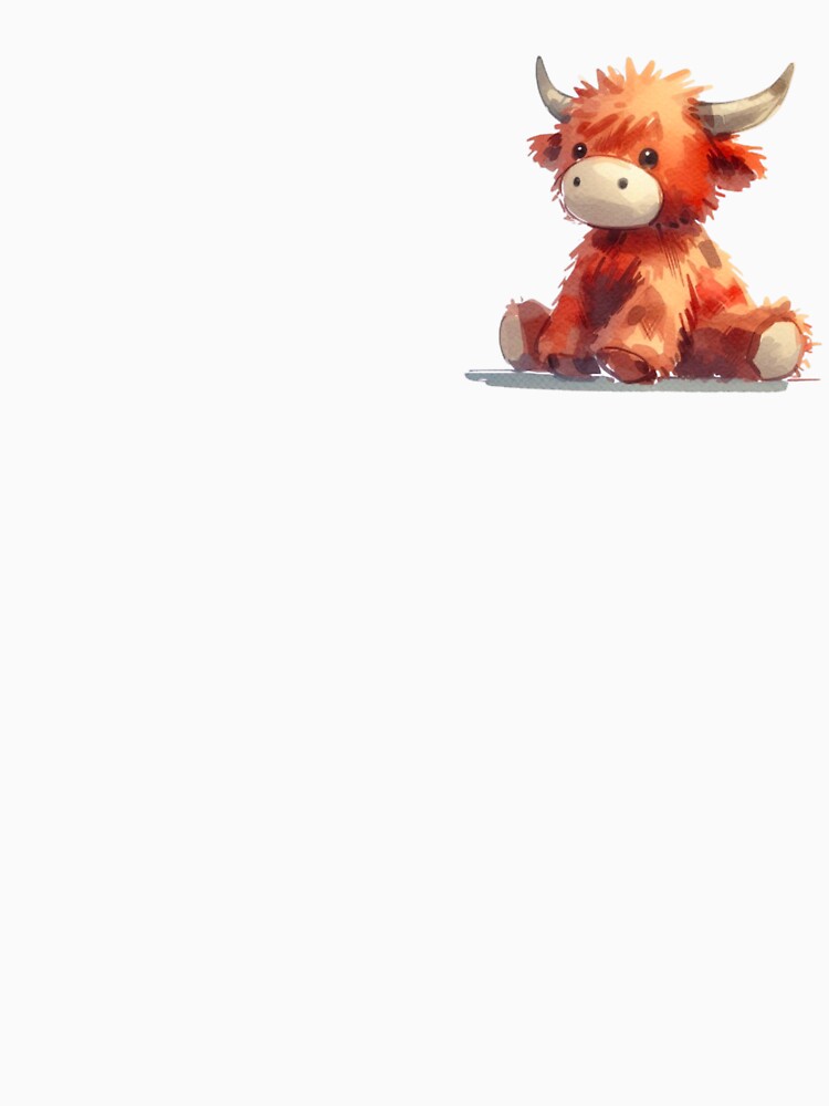 Adorable baby highland cow sitting by DaintyDooodles