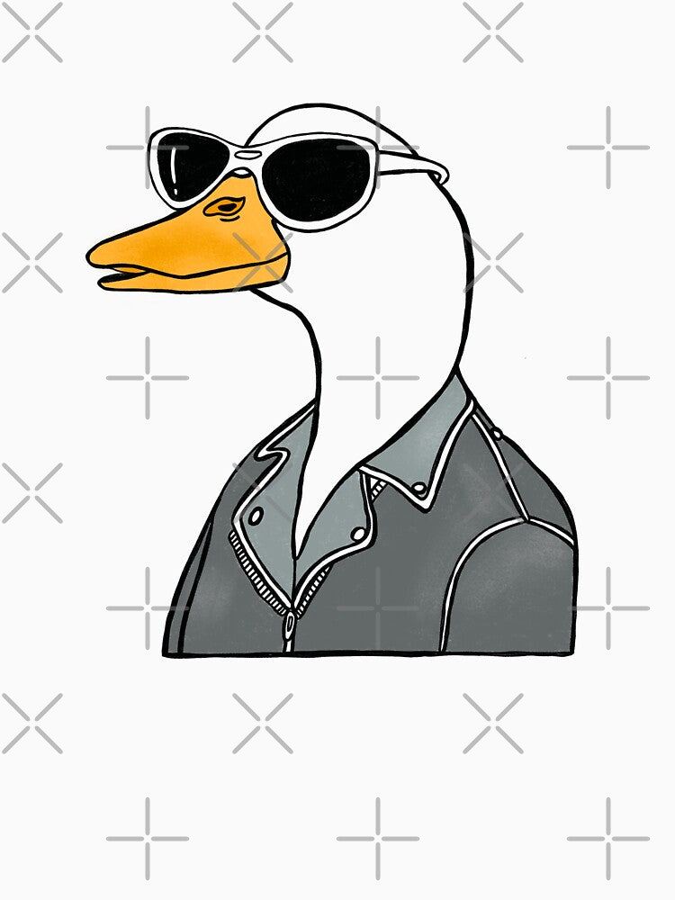 Cool duck duck with sunglasses sunglasses duck vintage motorbike by Tropical Blood