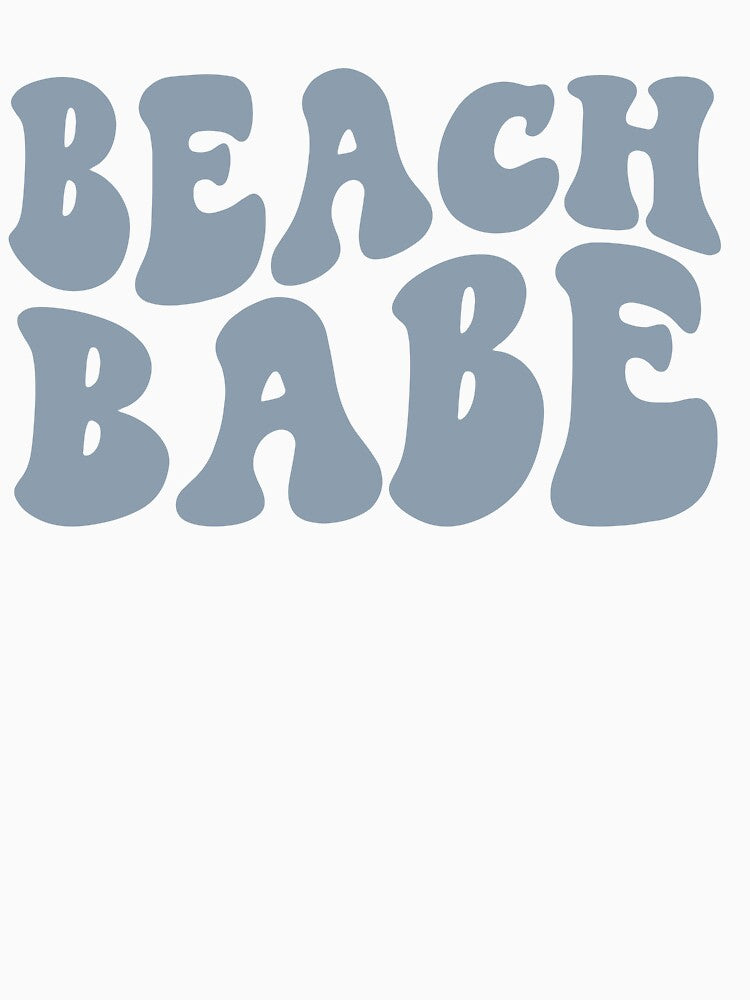 Beach Babe Dusty Blue Retro Graphic Bridal Party Gifts for Bachelorette Party by mysticblvd