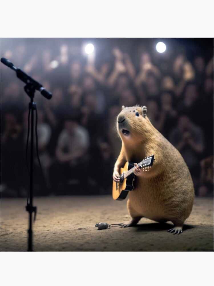 Capybara Playing Guitar by Mino Shop
