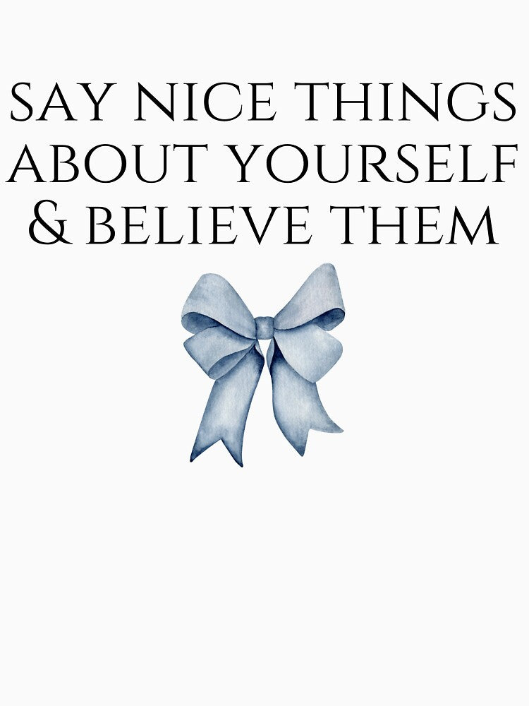 Inspirational Quotes Blue Bow Gift For Girly Coquette Bow Style Bow Lover by CCKimShop