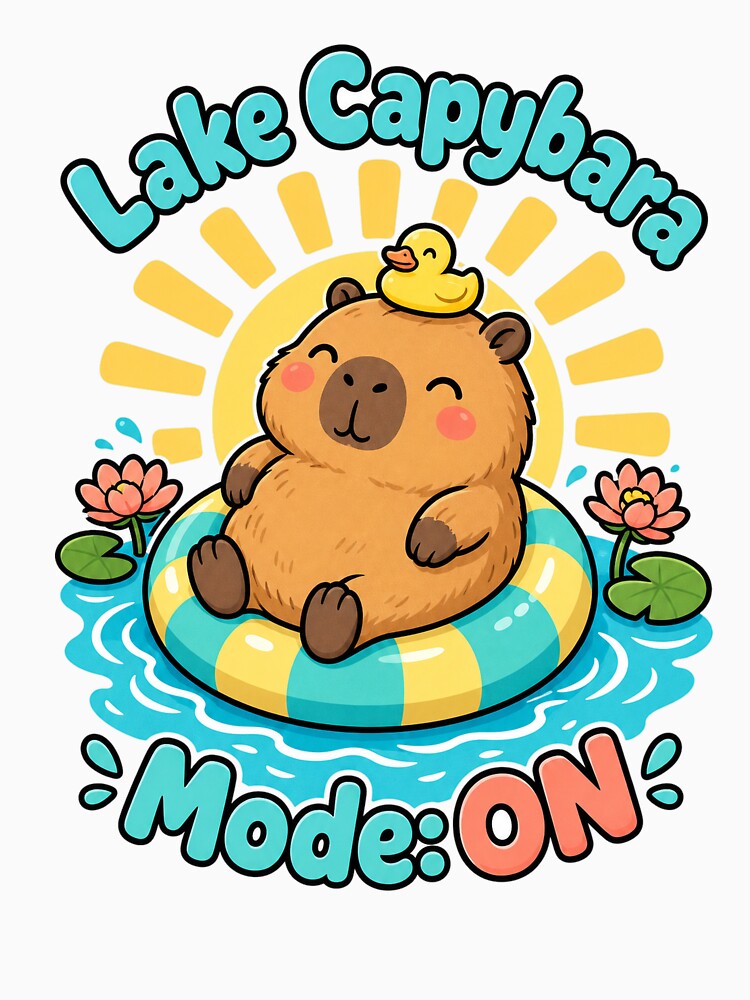Capybara Lake Life Vibes For Water Lovers by VisualArtsOasis
