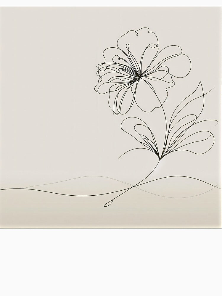 Minimalist Line Art Flower | Elegant One Line Floral Botanical Illustration by shopwithcare