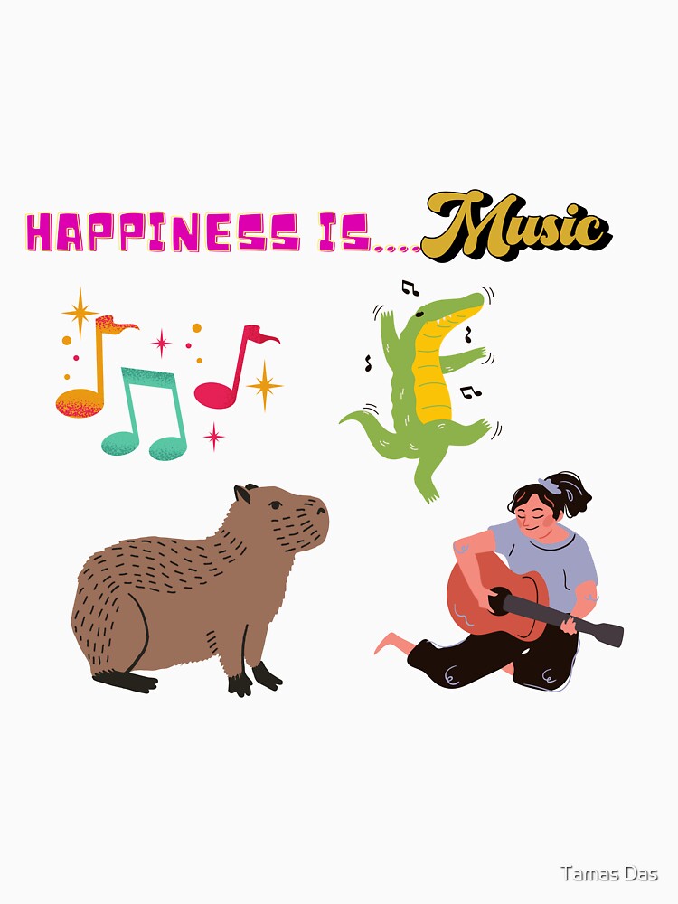 Music Capybara & Crocodile ,capybara lovers,capybara and alligator,capybara with other animals, by Tamas Das
