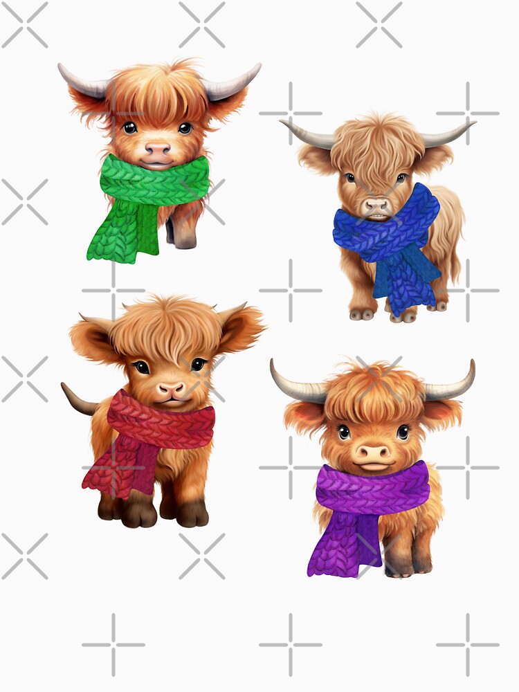 Baby Highland Cows Wearing Scarfs by TheAnimalZ00