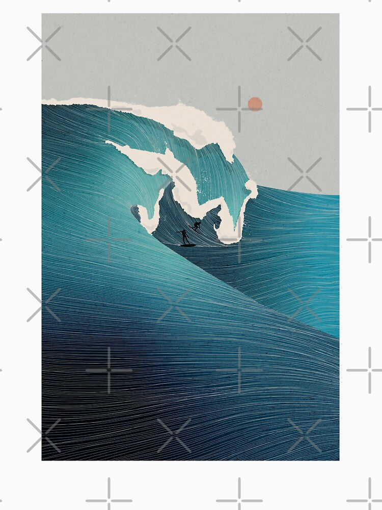 Sunset Surfing Art by SurfolioPrints