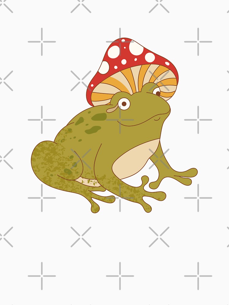 Frog with mushroom. Cute toad. by CoCoArt-Ua