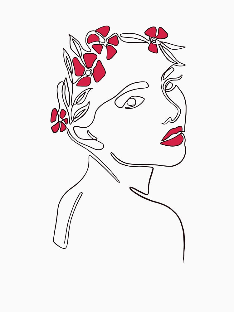 Continuous Line Woman | Minimalist Female Art Design by TurtleDojo