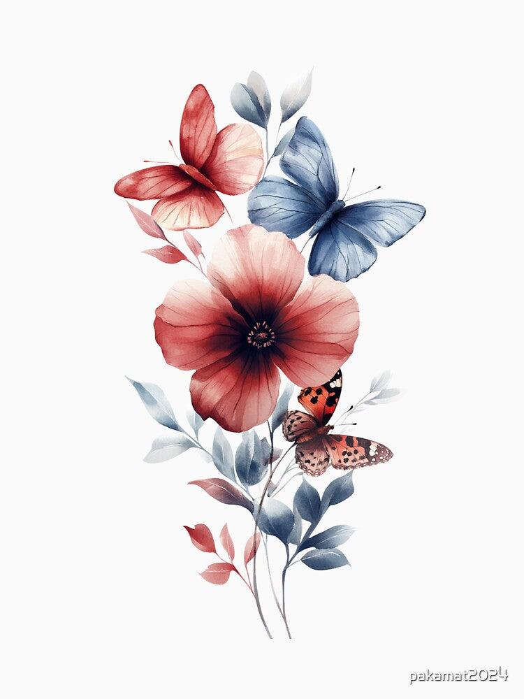 Boho Minimal Flower Collection – Chic T-Shirt, Phone Case & Laptop Sticker | Modern Floral Gift by Paka Shop