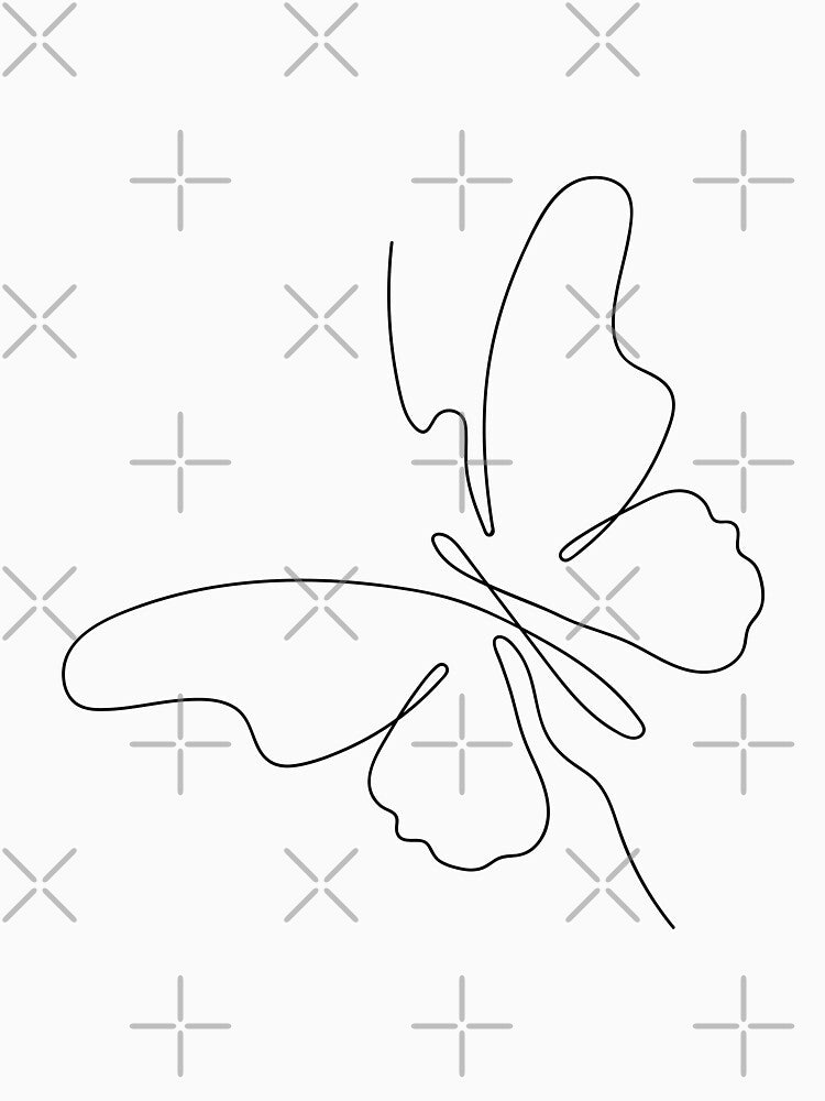 Butterfly One Line Drawing by asbno19