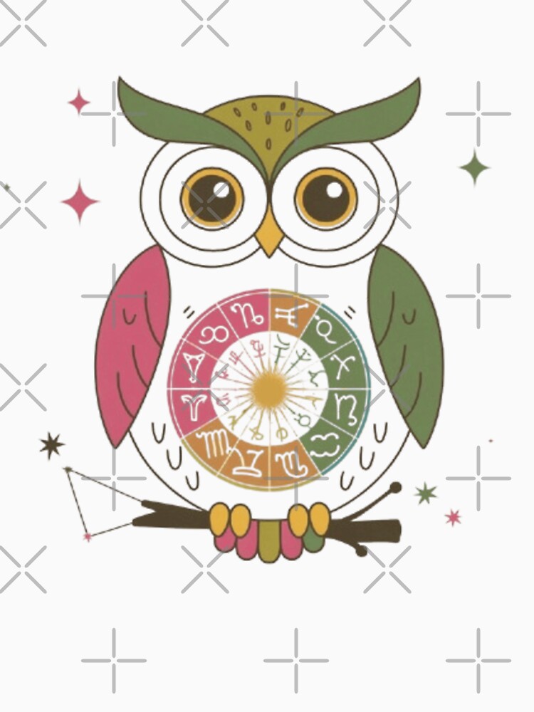 Celestial Owl of Astrology - Cosmic Zodiac Art by XquisiteFashion