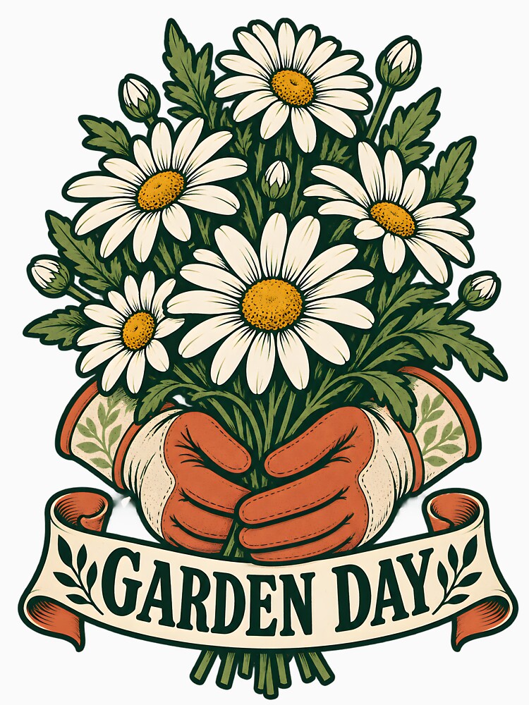 Garden Day - Gardening Gloves and Daisies by Made By Sutts