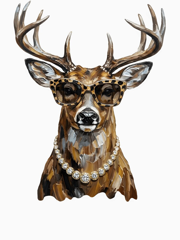 Glam Whitetail Deer Shirt, Bling Deer Graphic Tee, Preppy Hunting Season Shirt, Leopard Print Country Girl Gift by starmuffsre