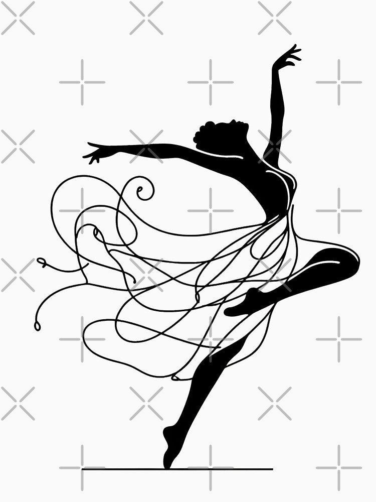 One line woman dancing I Abstract minimal female single line art by MusesWhispers