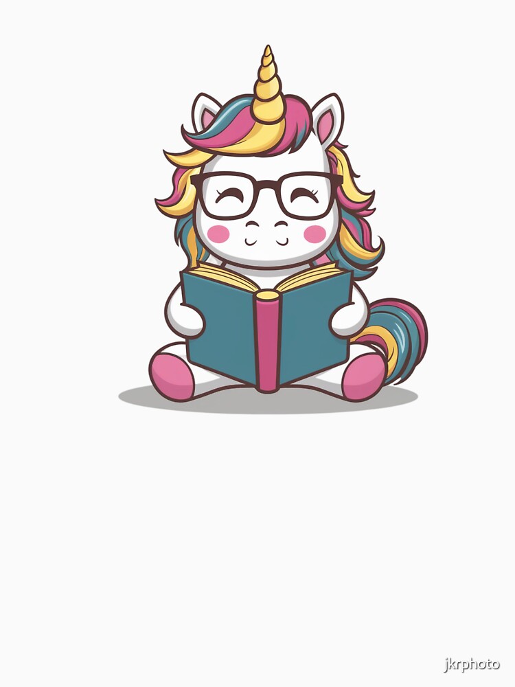 unicorn reading a book by jkrphoto