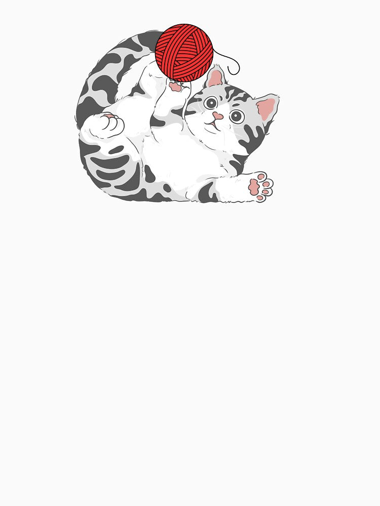 Playful Cat with Yarn – Cute Cat Lover Design by Moris-shop