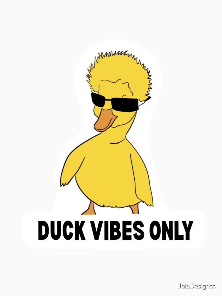 Afro Duck Vibes Only – Cool Duck with Sunglasses Meme Sticker | Funny Duck Aesthetic by JolaDesignss