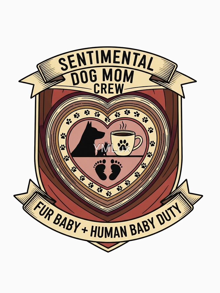 Dog Mom Life Emblem T Shirt, Fur Baby Human Baby Mug, Sentimental Mom Gift by YMLux