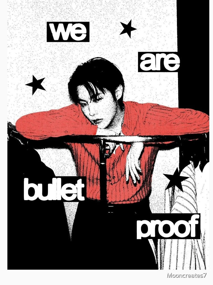 Jung Hoseok Vintage Indie Red and Black Poster Design by Mooncreates7