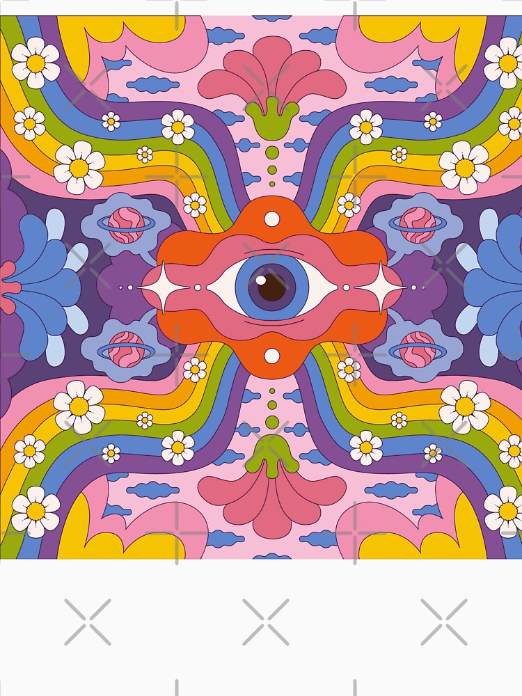 Hand Drawn Psychedelic Groovy Background by Peekonet