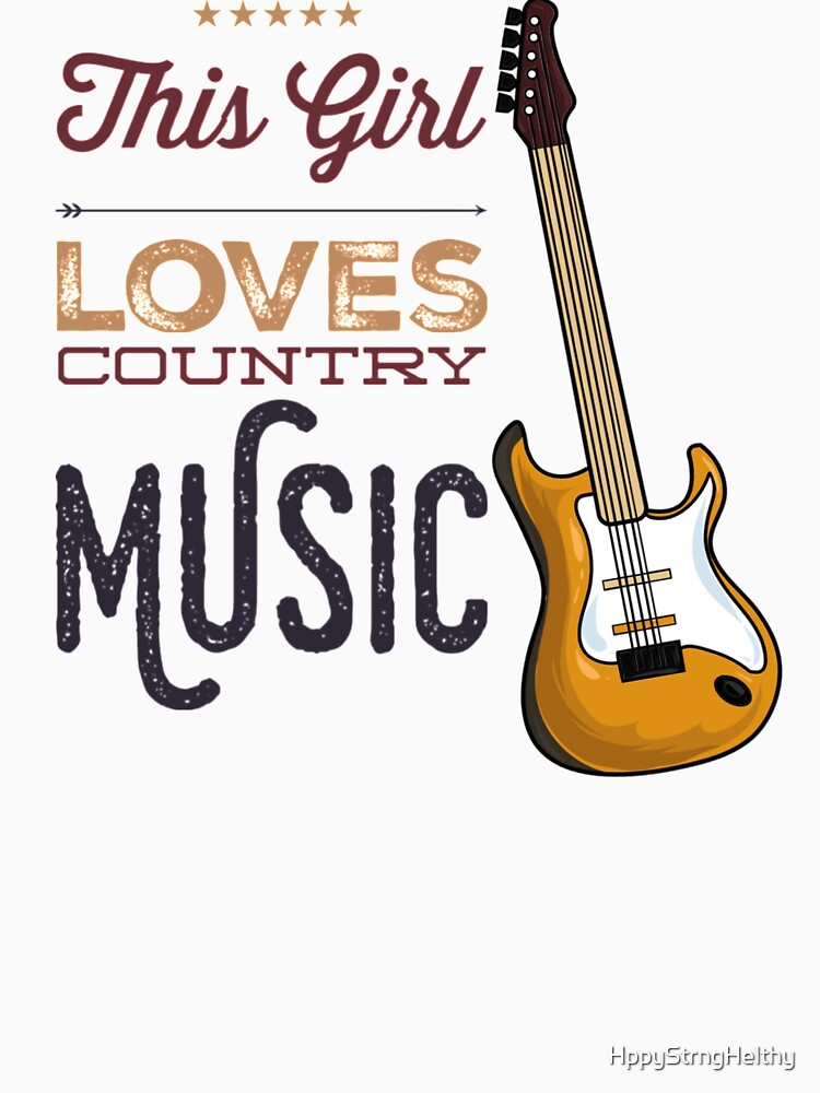 This Girl Loves Country Music with Electric Bass Guitar Brown Image by HppyStrngHelthy