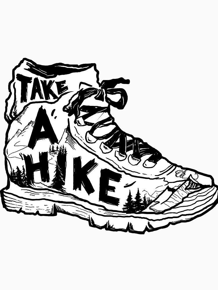 Take a Hike - Hiking Boot Sticker by iceteeselling