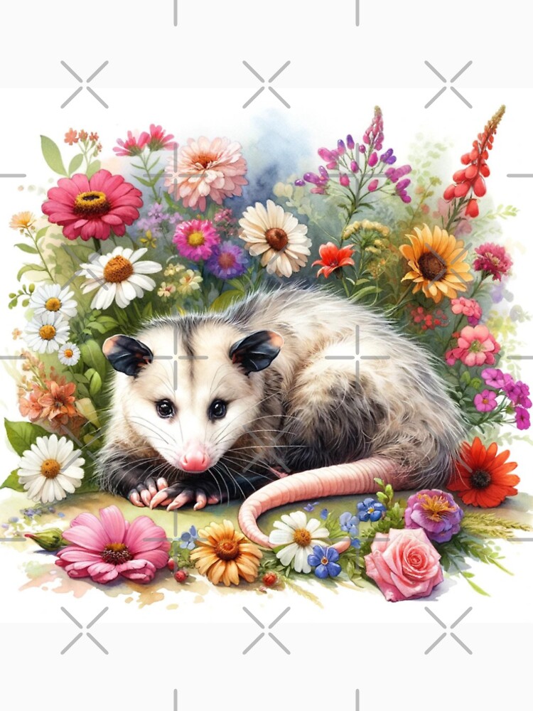 Opossom Street Cat Surrounding In Bouquet of Flowers by AlexisValeska