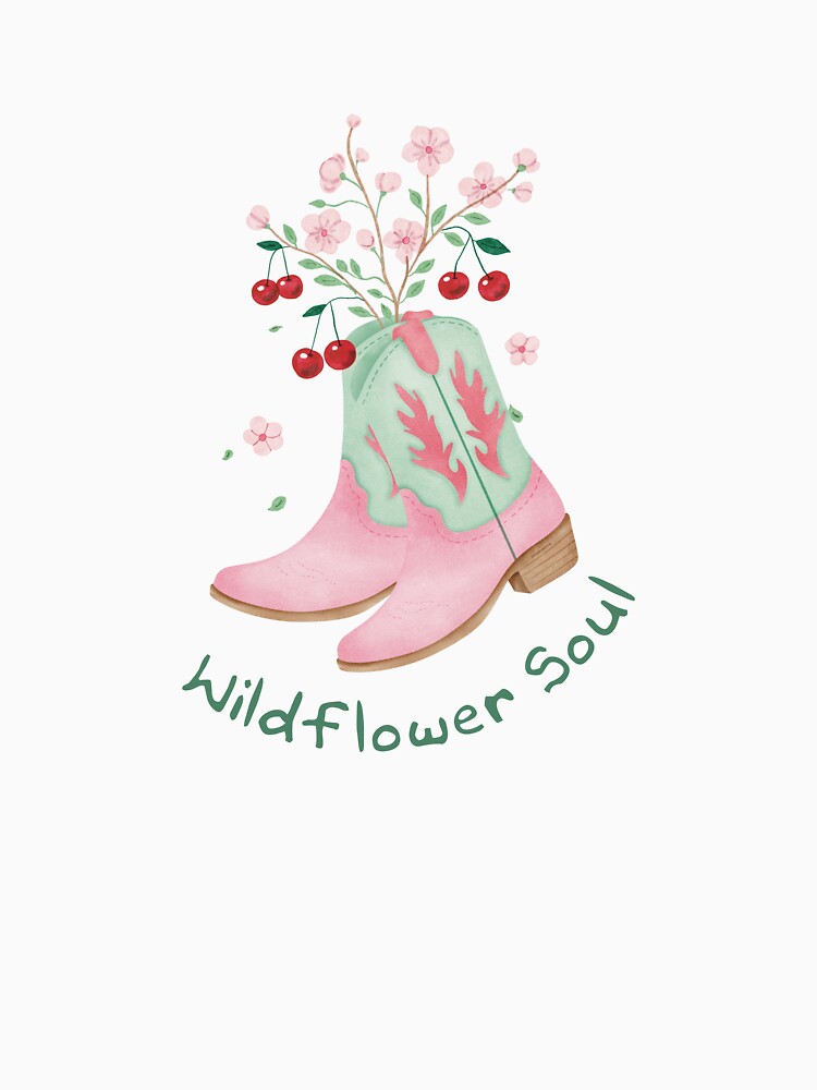 Cowgirl Boots with Wildflowers Illustration by magicstorytale