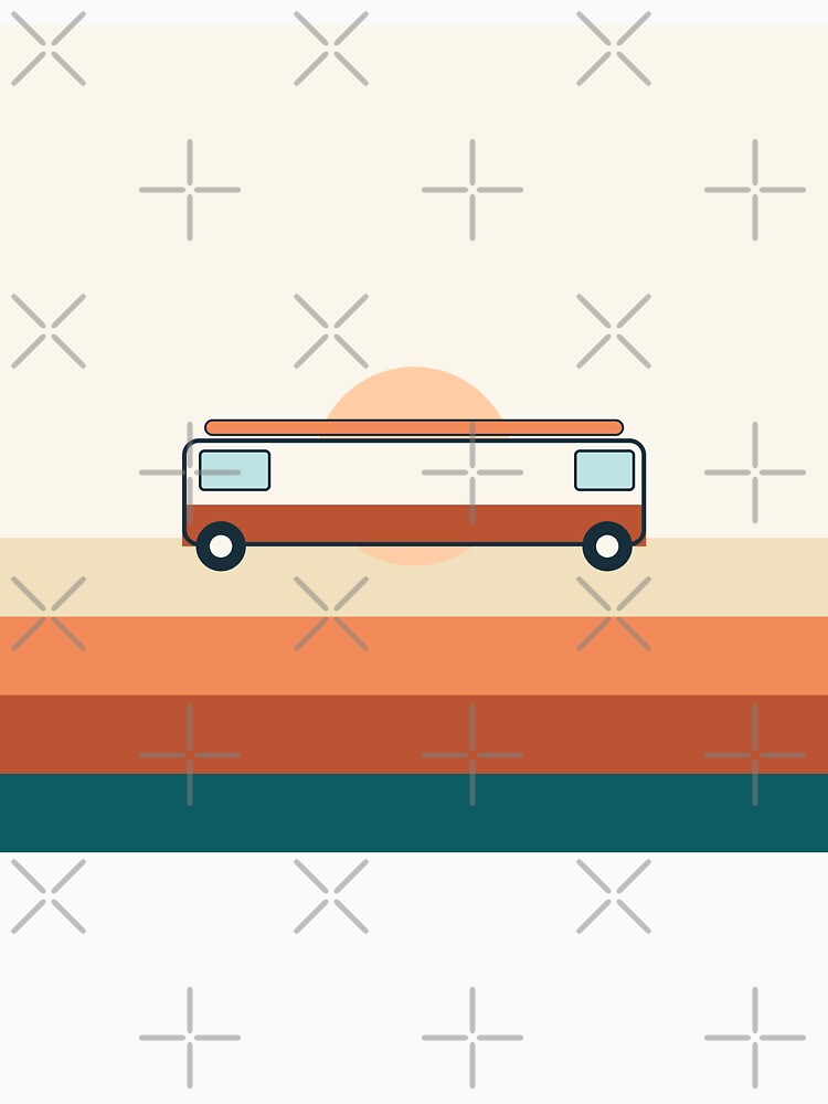 Retro Camper Van Sunset Scene by BondiDrift