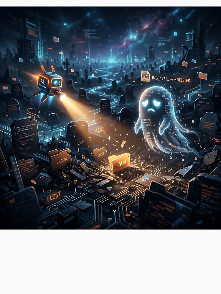 404 Error Digital Graveyard Lost Data Ghost Art by Michaelragheb