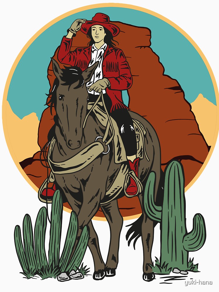 Cowgirl Riding Horse Desert Landscape by yuki-hana