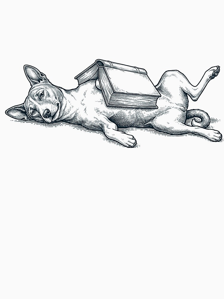 Funny Basenji Reading Book Nap Dog Lover by DoodleTortle