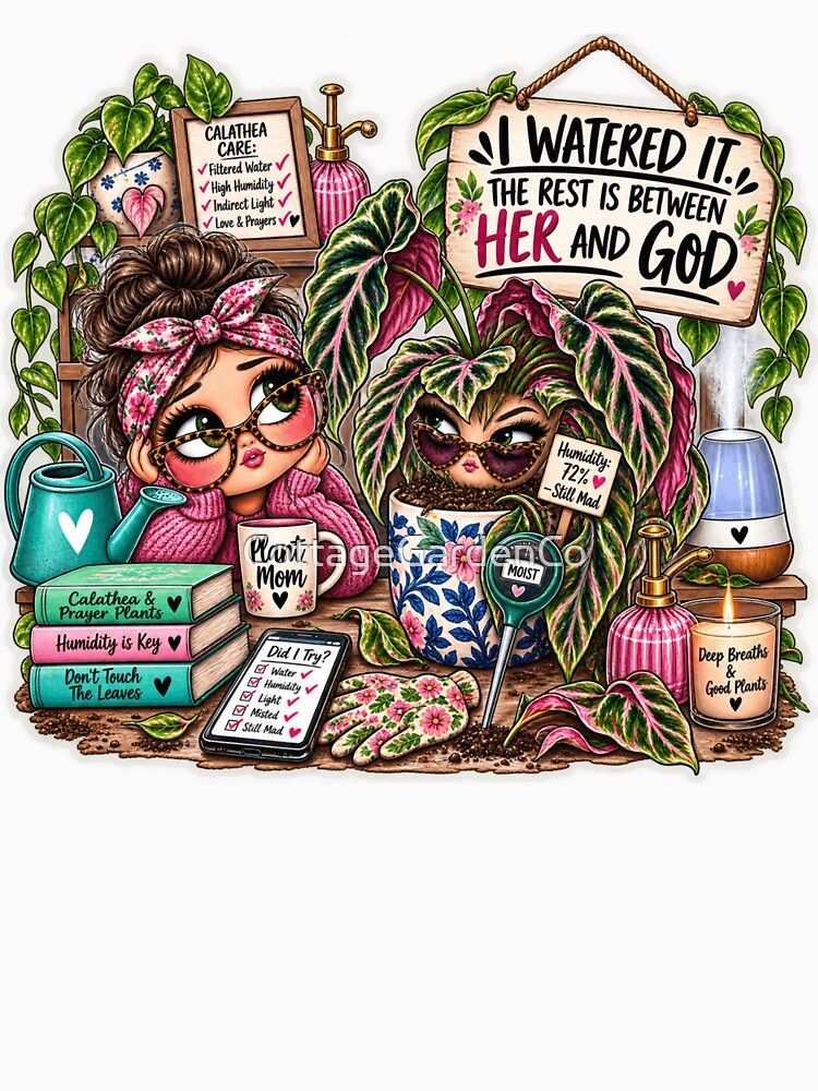 I Watered It The Rest Is Between Her and God – Funny Calathea Plant Mom by CottageGardenCo