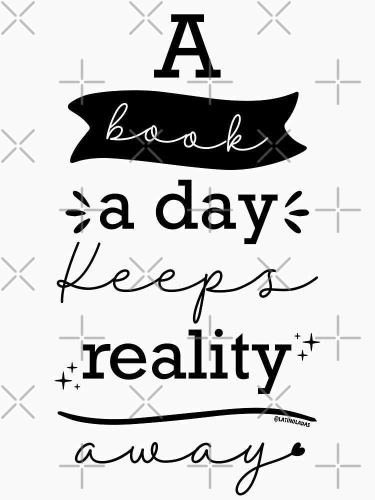 A Book A Day Keeps Reality Away / Bookish Aesthetic Quote For Kindle Girlie Readers Tbr Booktok by Latinoladas