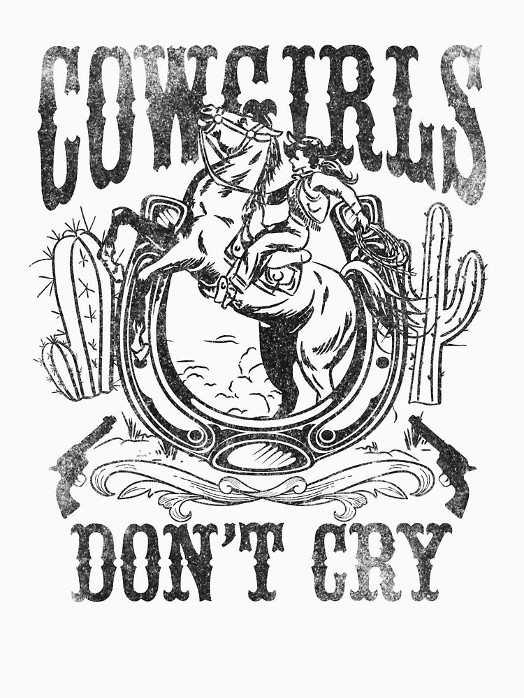 Cowgirls Dont Cry Vintage Western Graphic Art by The secret storage room