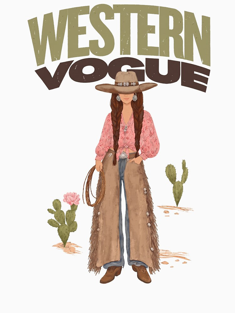 Western Vogue Cowgirl Vintage Western Aesthetic by Glow-Paw-Studio