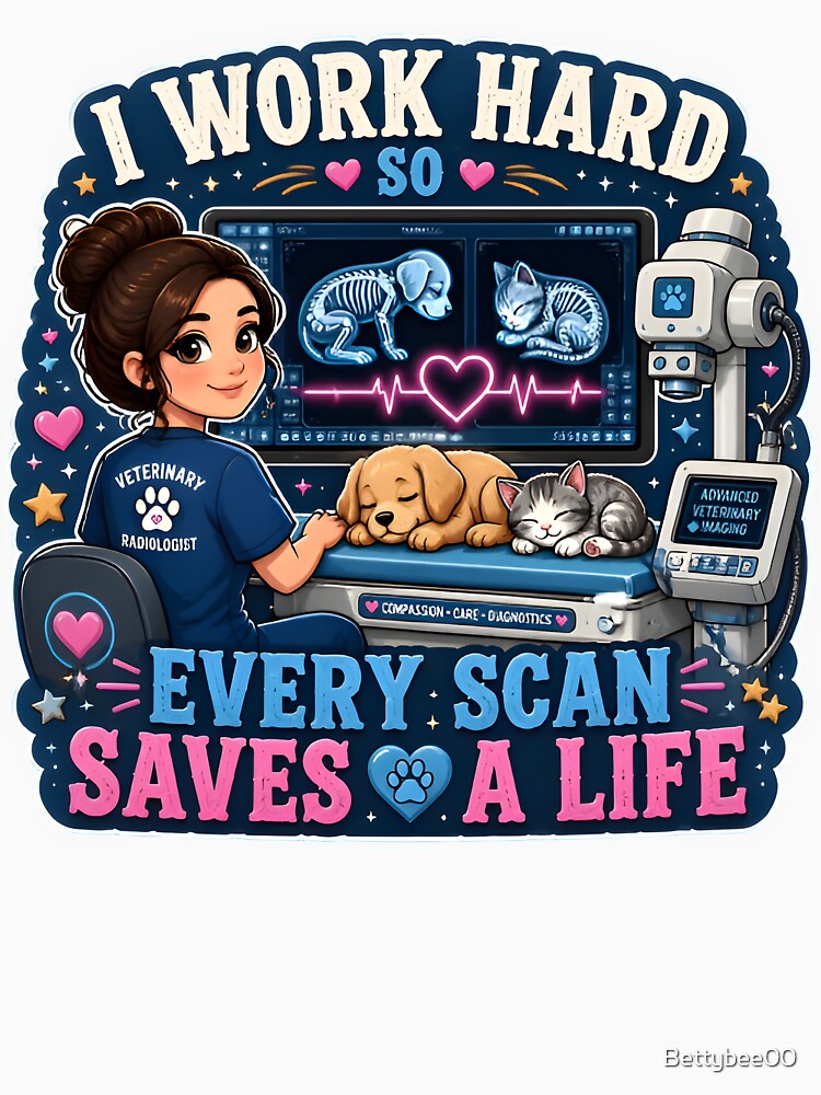 I Work Hard So Every Scan Saves A Life – Cute Veterinary Radiology X-Ray Design by Bettybee00
