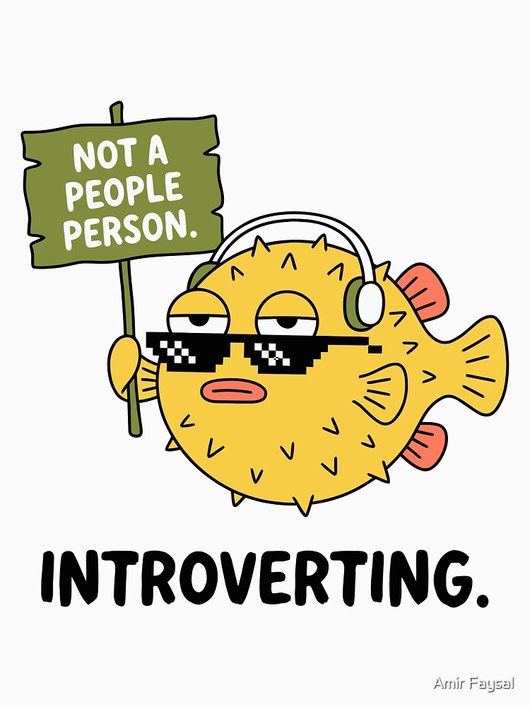 Not A People Person Pufferfish Introverting Funny Sunglasses by Amir Faysal