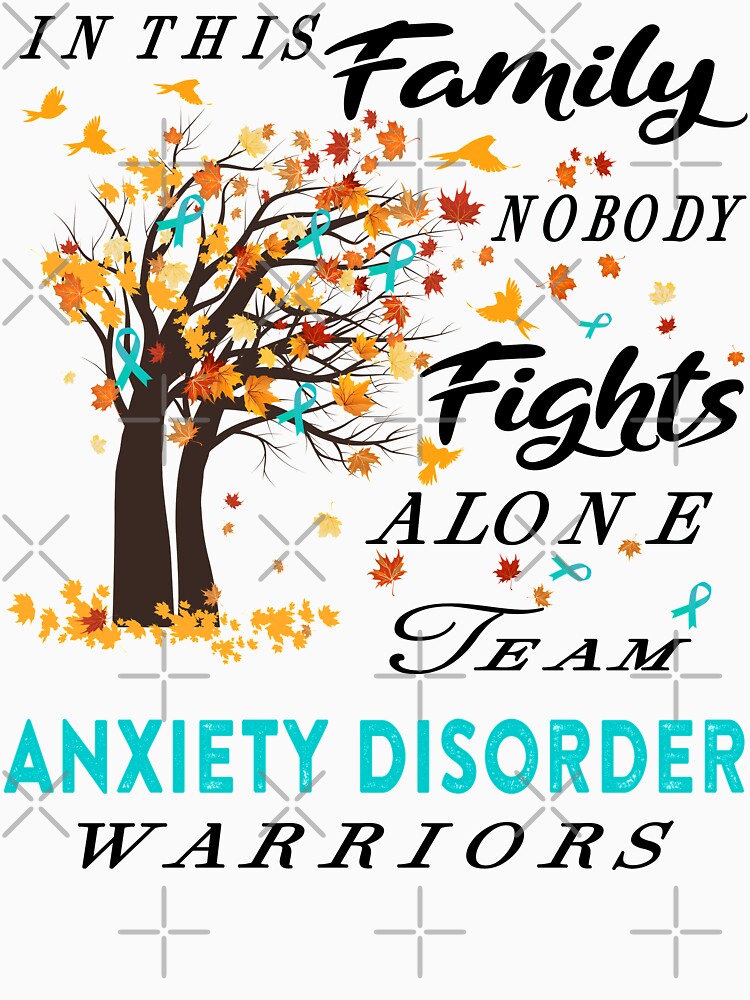 In This Family No One Fight Alone Anxiety Disorder Awareness ribbon tree by radianen