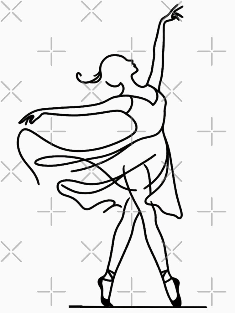 One line woman dancer I Abstract minimal female single line art by MusesWhispers