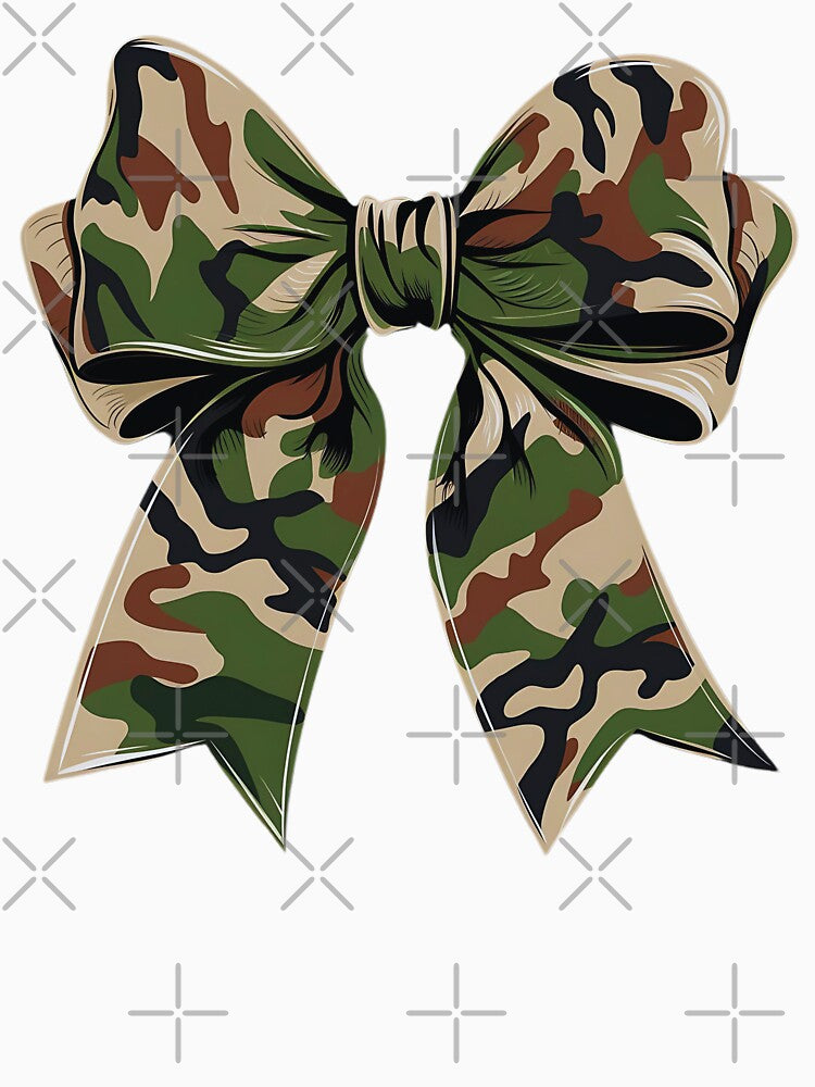 Vintage Camouflage Old Camo Bow Camo Coquette Bow Hunting Women Girl by ArtByKatti